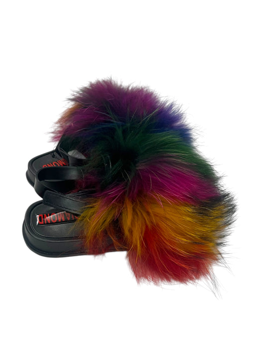 Toddler faux fur slides rakoun