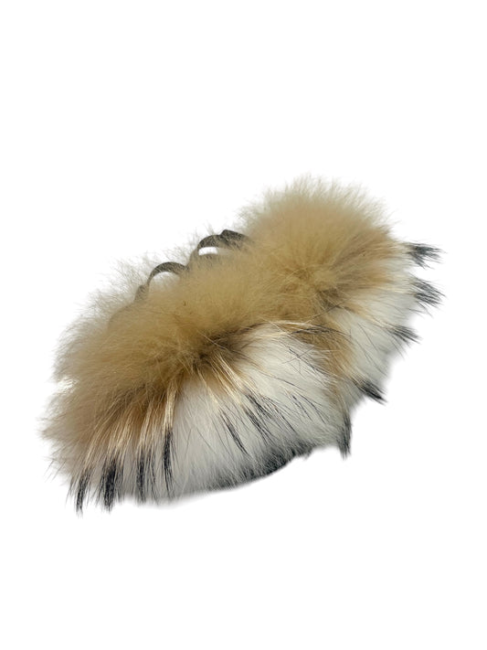 Toddler faux fur slides white-cream