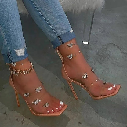 Butterfly Open Toe Shoe Nude