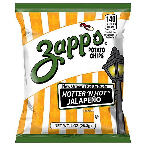 Zapp's Hotter 'N Hot Jalapeno New Orleans Kettle Style Potato Chips 1 oz