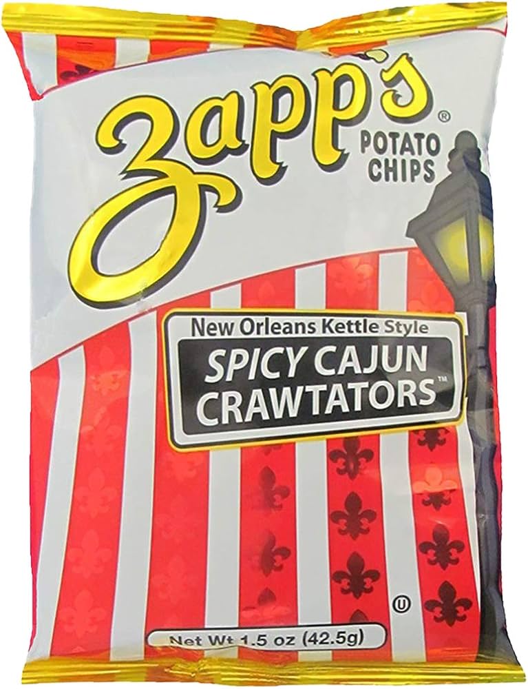 Zapp's Potato Chips, Spicy Cajun Crawtators, New Orleans Kettle Style, 1.5oz Bag