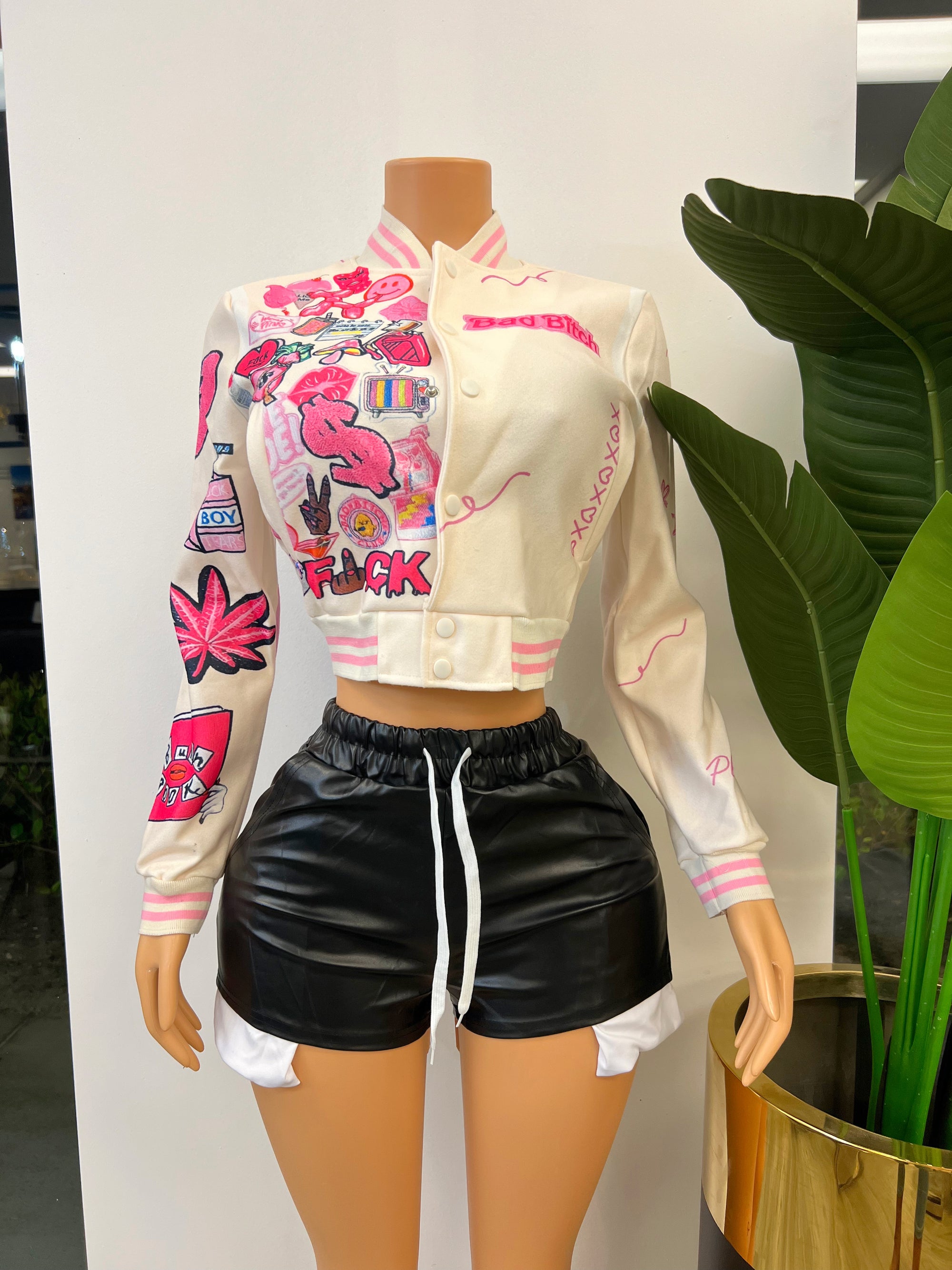 Bad Bae Cream Jersey Jacket