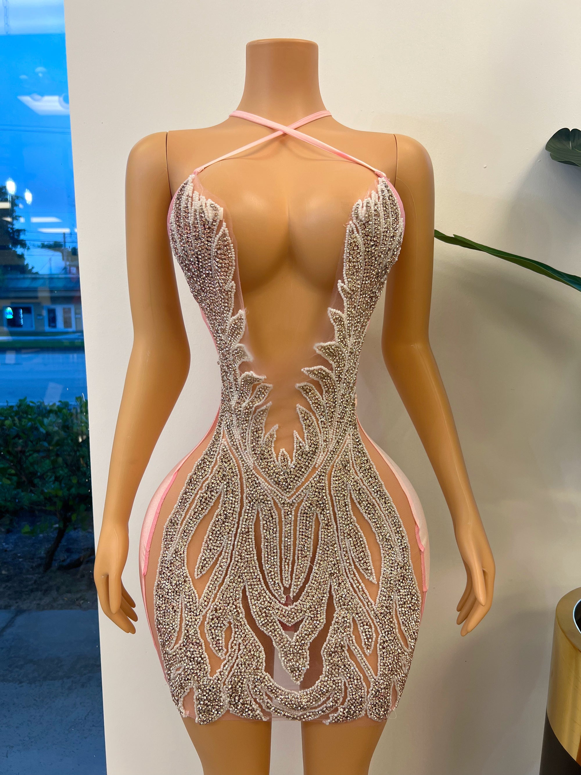 Diamond Pink Mini Dress