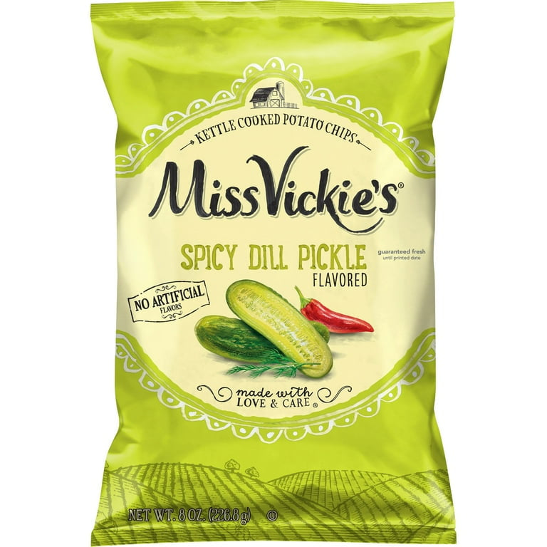 Miss Vickie's Potato Chips Spicy Dill Pickle Flavored, 1 3/8 oz Bag