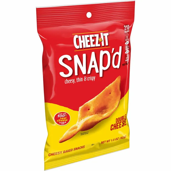 Cheez-It Snap'd Cracker Chips, Thin Crisps, Lunch Snacks, Double