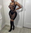 Mesh See Through  Short Dress