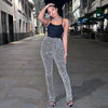 Casual Knitted High Waist Pants Slim Fit Cargo Straight Trousers