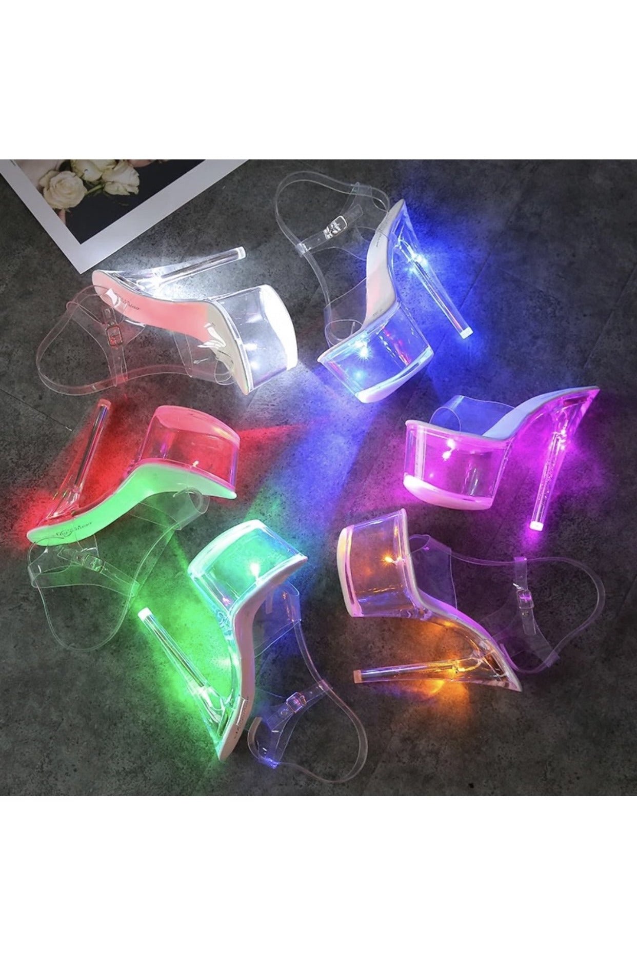 YELLOW LED HIGH HEELS
