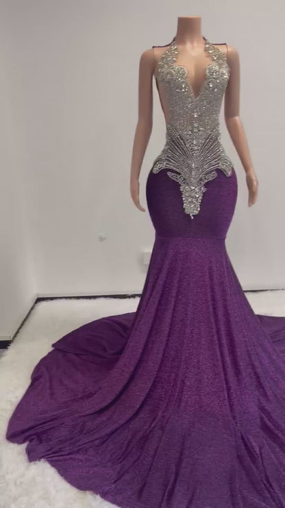 SNOW-DIAMOND PURPLE DRESS