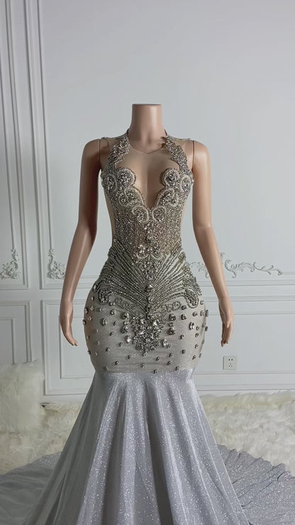 SNOW-DIAMOND SILVER DRESS