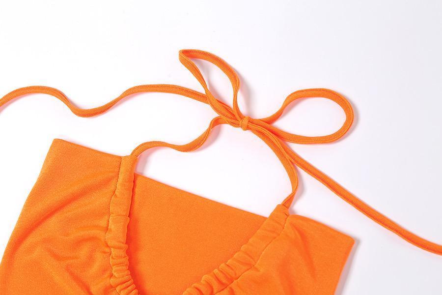 Lace Up Tank Top Slim Long Skirt  Set