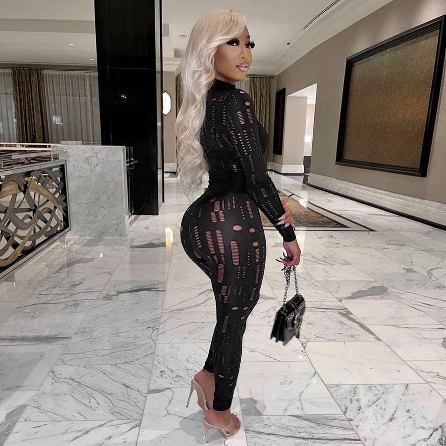 Skinny See through Jumpsuits