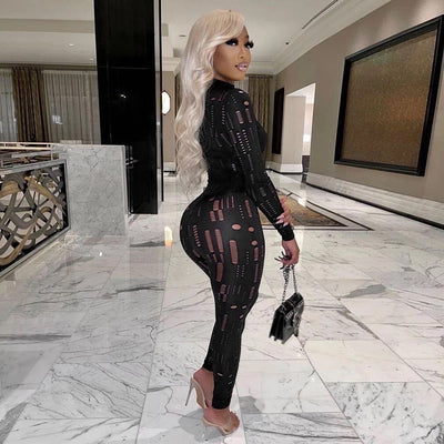 Skinny See through Jumpsuits