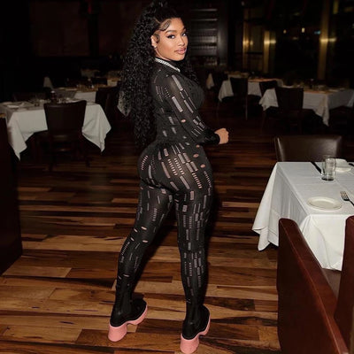 Skinny See through Jumpsuits