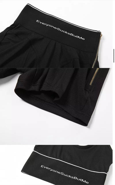 Casual 2 Piece Outfit Tank Top Shorts Set
