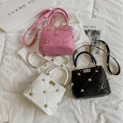 Bucket Purses Rivet Hand Bag