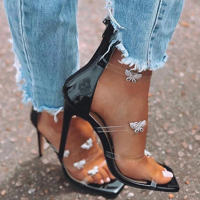 butterfly open toe shoe