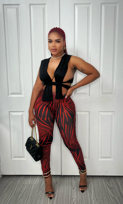 Halter tank Tops Printed High Waist Leggings Sets