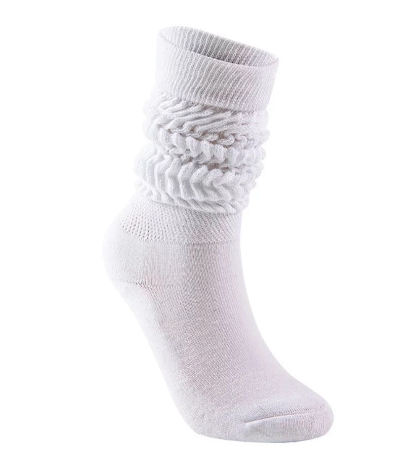 Kids white Slouch Socks