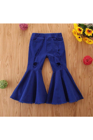 Fashion hole children jeans pants for girls