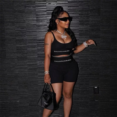 Casual 2 Piece Outfit Tank Top Shorts Set