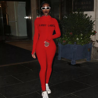 Lucky Label Embroidery Jumpsuit