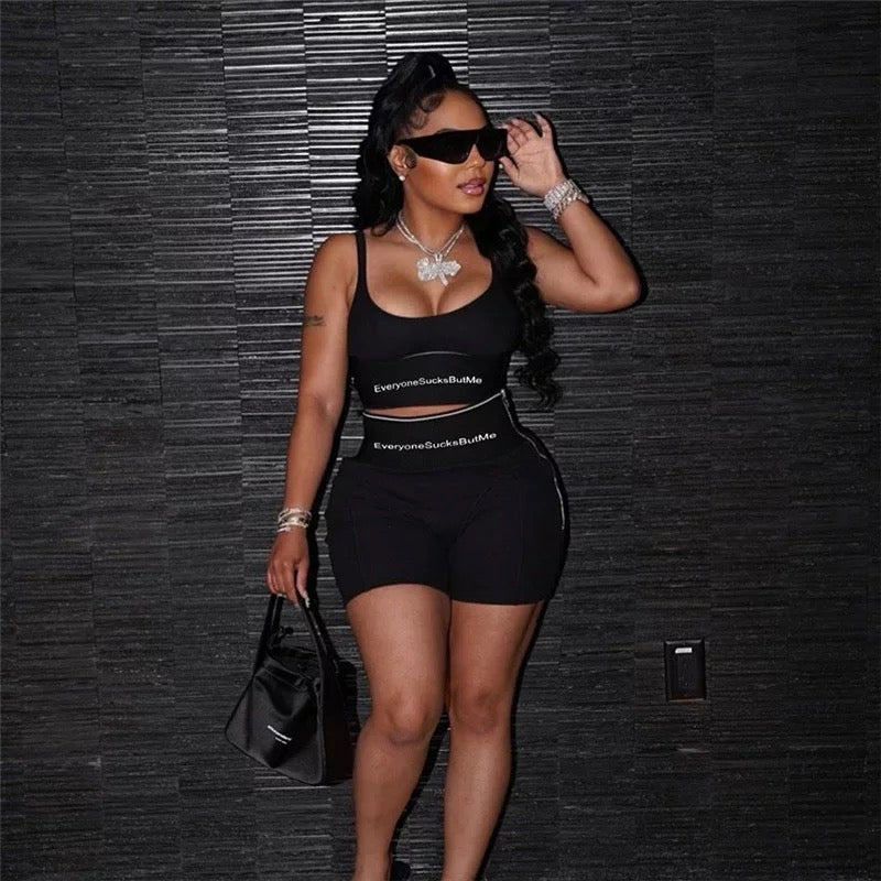Casual 2 Piece Outfit Tank Top Shorts Set