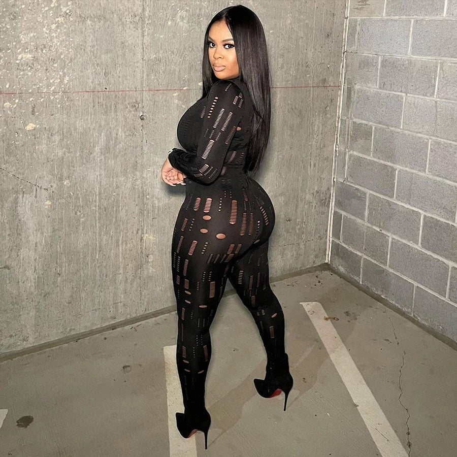Skinny See through Jumpsuits